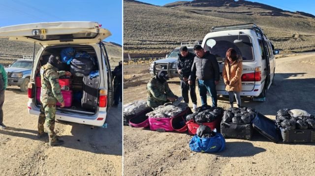 APREHENDEN A TRES PERSONAS QUE TRASLADABAN 165 KILOS DE MARIHUANA EN MALETAS