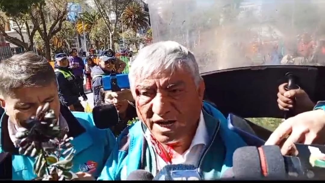ALCALDE ARIAS FUE HERIDO CON UN PIEDRA POR UN TURBA APOSTADA AL INGRESO AL TSE