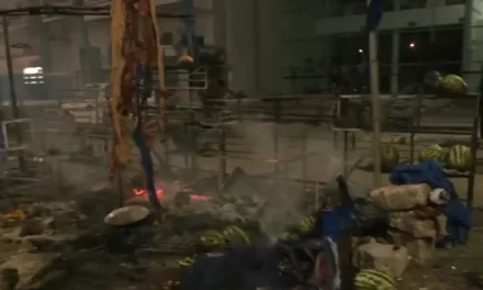 INCENDIO CONSUME  CASETA EN UN MERCADO DE PAMPA DE LA ISLA