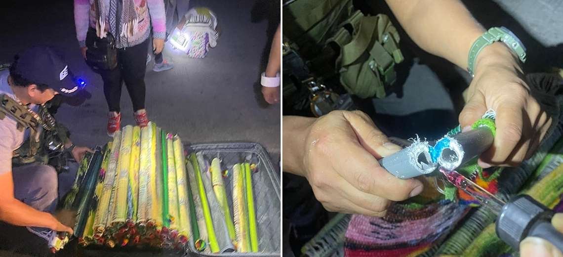 INCAUTAN 63 KILOS DE COCAÍNA CAMUFLADA EN TEJIDOS ARTESANALES