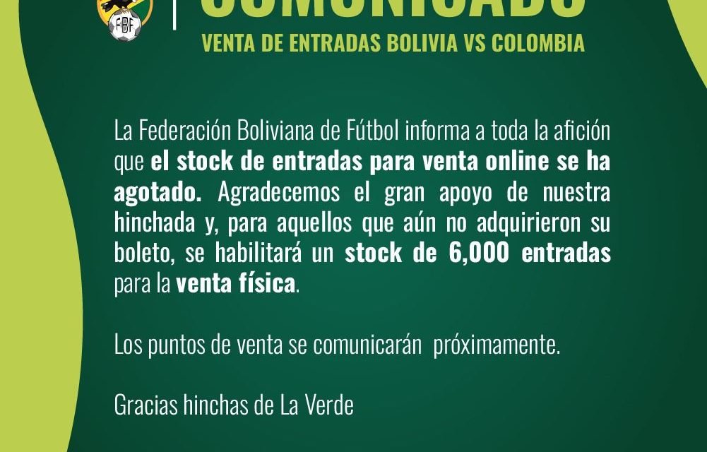 SE ACABARON EN UN DÍA LAS ENTRADAS DIGITALES PARA EL PARTIDO ANTE COLOMBIA