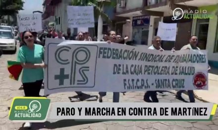 PARO Y MARCHA VAN POR LA CABEZA DE MARTINEZ