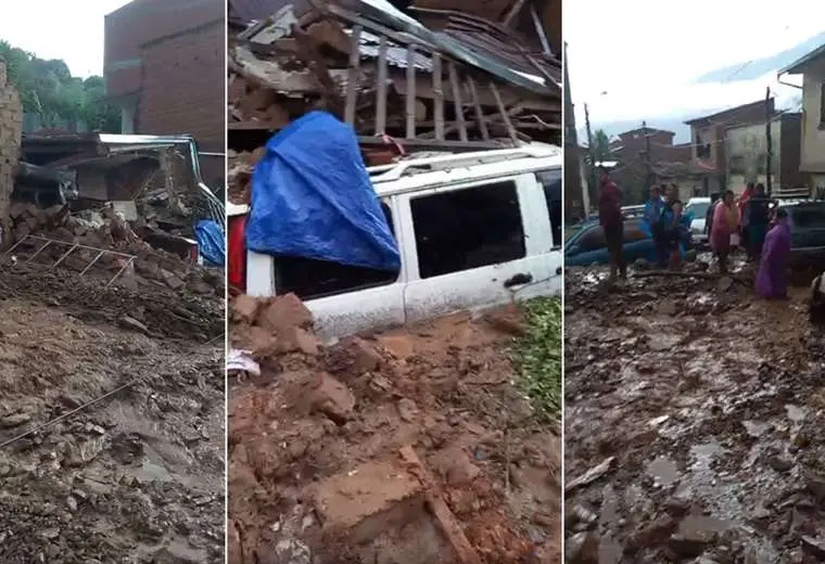 MAZAMORRA INGRESA HASTA LA POBLACIÓN DE LAS MERCEDES Y GENERA DESTROZOS