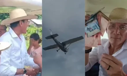 PÁRROCO ARROJA BILLETES, DULCES Y JUGUETES DESDE UNA AVIONETA EN SANTA ANA DE YACUMA