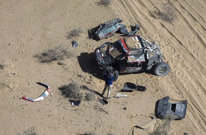 TERRIBLE ACCIDENTE SUFRIÓ EL MULTICAMPEÓN SEBASTIÉN LOEB EN EL DAKAR
