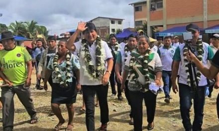 CON FUERTE RESGUARDO SINDICAL, EVO SALIÓ DE LAUCA Ñ PARA PARTICIPAR DE UN CONGRESO