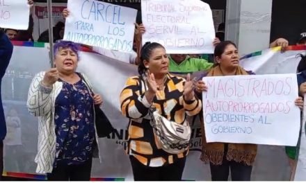 EVISTAS MARCHAN HASTA EL TED EXIGIENDO LA HABILITACIÓN DE EVO MORALES COMO CANDIDATO