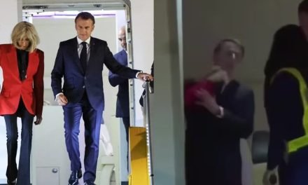 EMMANUELE MACRON RECIBE UNA CACHETADA DE SU  ESPOSA Y DICE QUE ESTABAN BROMEANDO