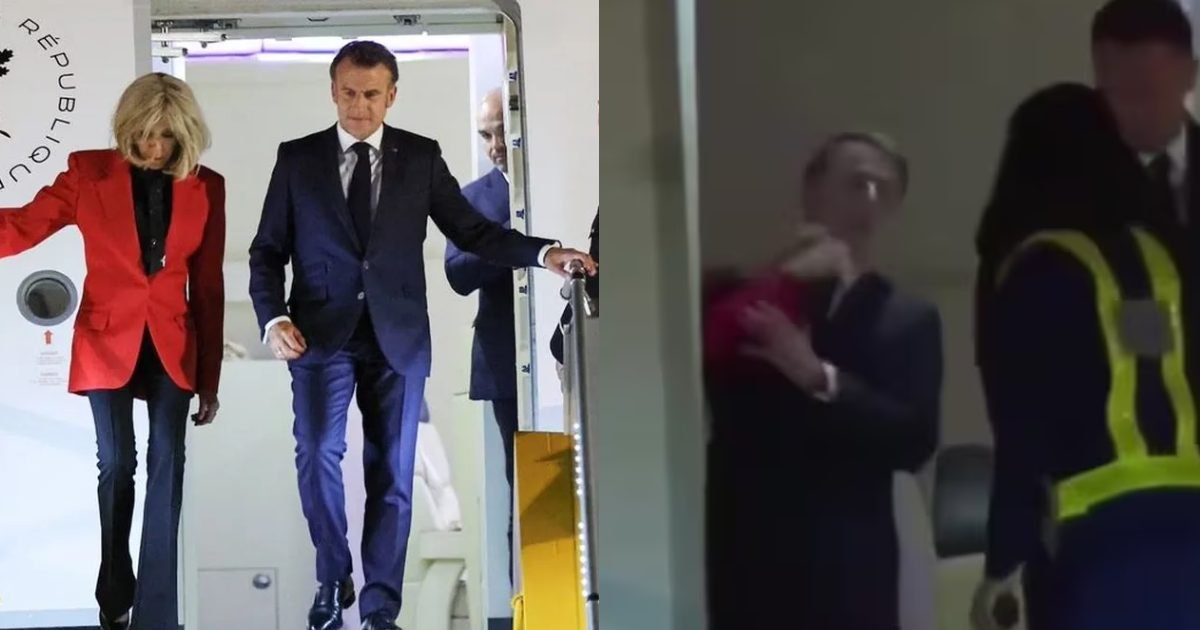 EMMANUELE MACRON RECIBE UNA CACHETADA DE SU  ESPOSA Y DICE QUE ESTABAN BROMEANDO