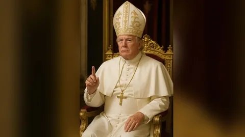 TRUMP PUBLICA UNA FOTO VESTIDO DE PAPA EN LA RED TRUTH SOCIAL