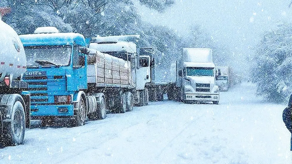 NEVADAS AFECTAN A CHOFERES BOLIVIANOS EN TAMBO QUEMADO