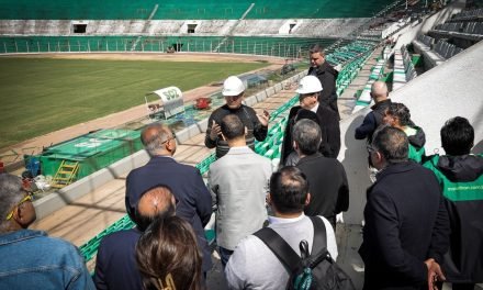 ESTADIO TAHUICHI: CONMEBOL, FBF Y GOBERNACIÓN VERIFICAN PROGRESO DE OBRAS