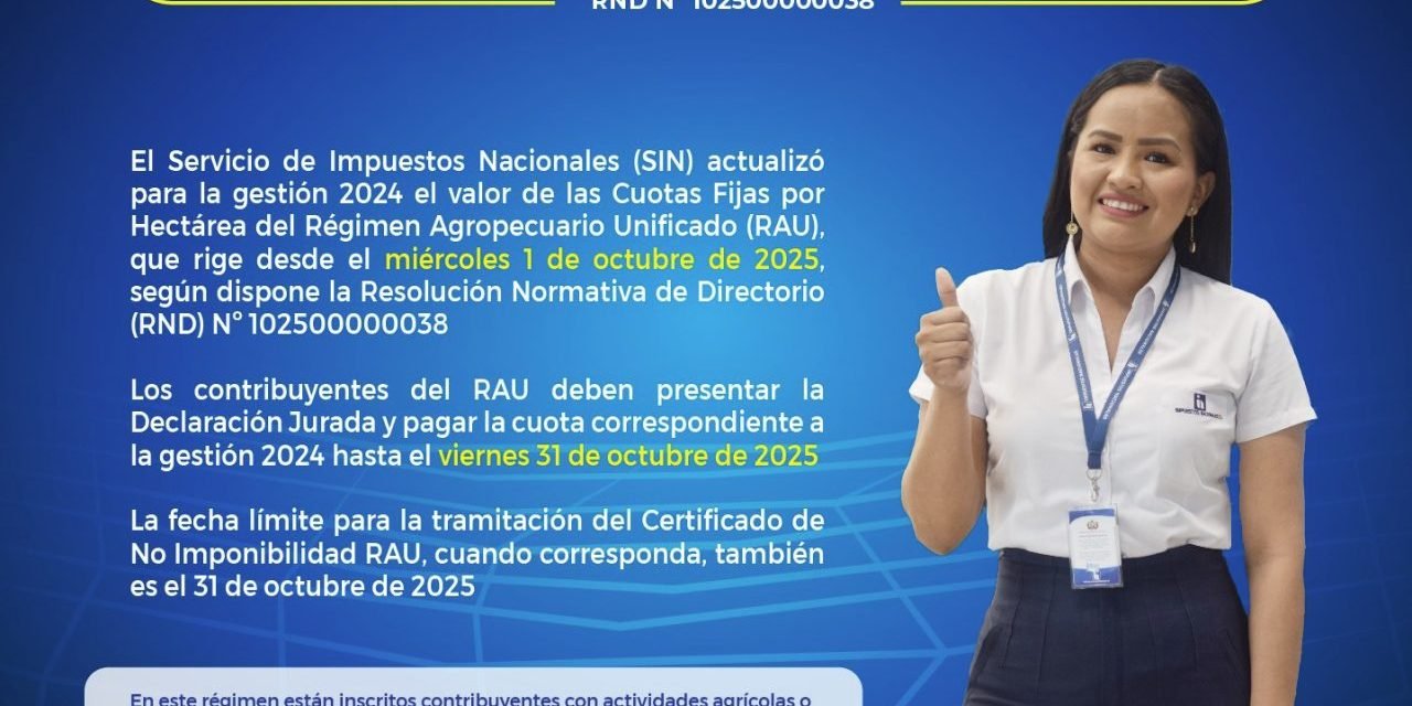 EL SIN ANUNCIA ACTUALIZACIÓN DEL RAU QUE ENTRA EN VIGOR ESTE 1 DE OCTUBRE