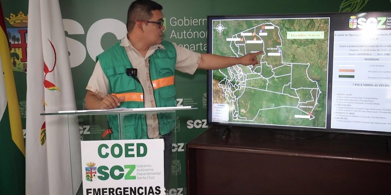 SANTA CRUZ REGISTRA SIETE INCENDIOS FORESTALES ACTIVOS EN CUATRO MUNICIPIOS